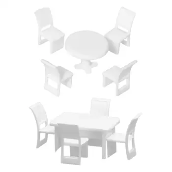 1/50 Мини-столик со стульями, макет диорамы, Игрушки для хобби, Миниатюрная домашняя мебель, Сцена для диорамы с песочным столом