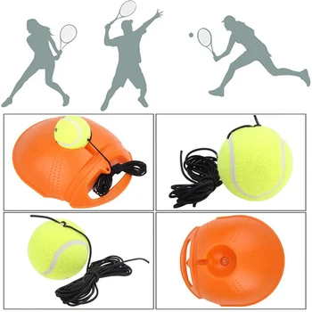 Теннисные Тренажеры Отскакивающий Мяч с Длинной Эластичной Веревкой Теннисные Тренажеры Нескользящая Основа для Взрослых /Детей/Начинающих