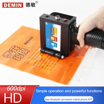 Портативный 12,7-мм маленький автоматический струйный принтер Demin с датой изготовления, пакеты для пластиковых труб, Поддержка кодирования на нескольких языках