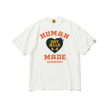 Y2k HUMAN MADE Heart Графическая футболка Мужская Женская Футболка Хлопчатобумажные Тройники