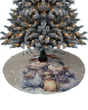 Рождественский снеговик, юбка со снежинками, Рождественская елка, рождественские украшения для дома, юбки для рождественской елки, базовая крышка