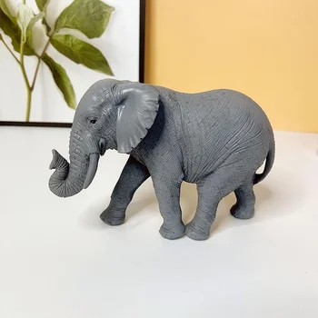 Креативные маленькие украшения из искусственной скульптуры слона, имитирующие животных, подарки в виде слонов для домашнего офиса, украшения рабочего стола из смолы