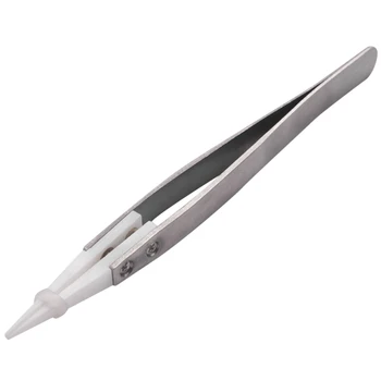 5X Керамический пинцет с ручкой из нержавеющей стали, жаропрочный Кислотостойкий пинцет с острым носком