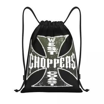 West Coast Iron Cross Choppers Сумка на шнурке Для мужчин И женщин Складной Спортивный рюкзак для тренажерного зала Тренировочные рюкзаки