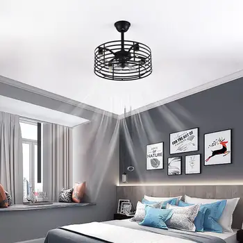 20-дюймовый промышленный потолочный вентилятор в деревенском стиле, светильник в металлической клетке с дистанционным управлением Home