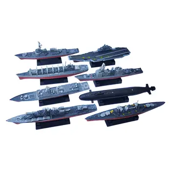 8 шт. Пластиковые модели военных кораблей, наборы для кораблей, игрушки-пазлы, игрушки-головоломки, модель самолета для мальчиков, дети, дети