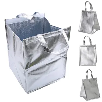 1 шт. Сумки для хранения льда из алюминиевой фольги, термосумка для пляжной еды, прочные уличные коробки, складная сумка-холодильник, сумка для ланча и пикника.