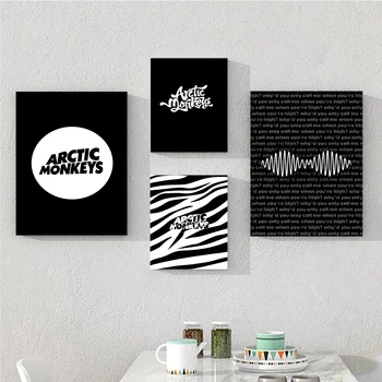 Черный плакат Arctic Monkeys AM Классические винтажные плакаты HD Качество настенного искусства Ретро-плакаты для домашнего декора стен комнаты