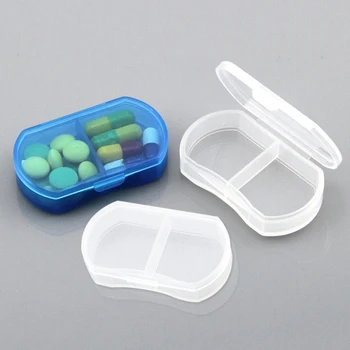 Коробка для лекарств с 2 сетками, Портативная Коробка для лекарств, Держатель для разветвления таблеток, Органайзер для хранения, контейнер для таблеток, мини-диспенсер для таблеток