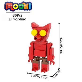 MOC1217 Игровой персонаж серии ужасов Красный монстр-демон, фигурка, строительные блоки, игрушки для детей, креативные подарки в сборе