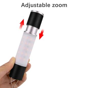 Заряжаемый через USB фонарик из алюминиевого сплава, многофункциональный масштабируемый подвесной фонарик